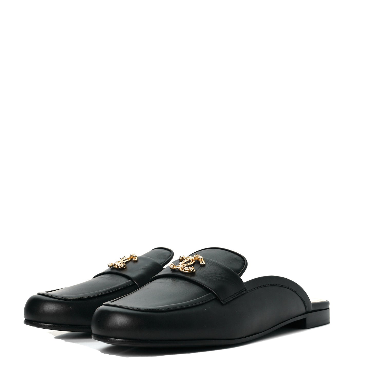 Calfskin CC Mules 40.5 Black