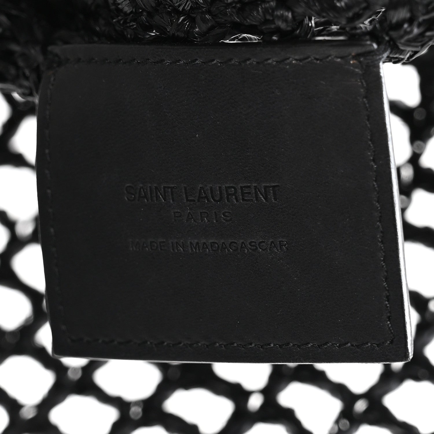 Saint Laurent Raffia Calfskin Oxalis Shoulder Bag Black 6 of 10