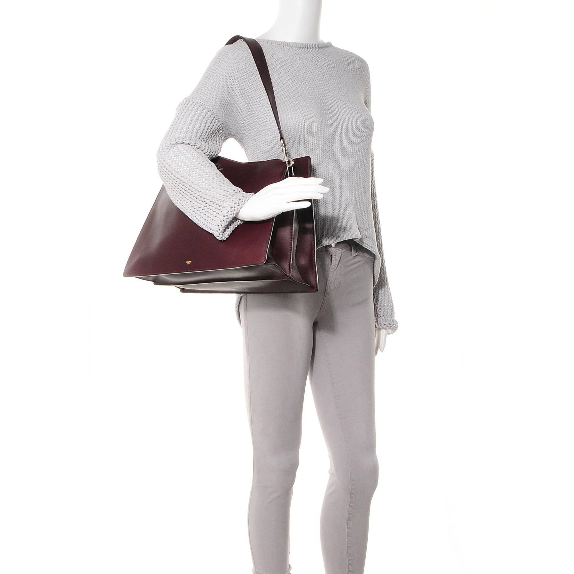 Celine Smooth Calfskin New Shoulder Bag Burgundy 2 of 7