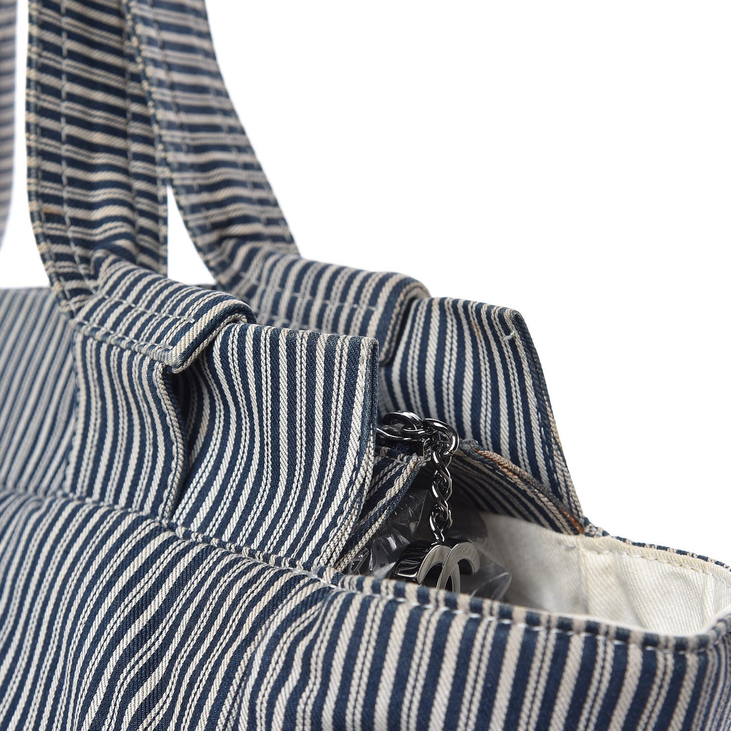 Canvas Sequin Stripe CC Tote Blue