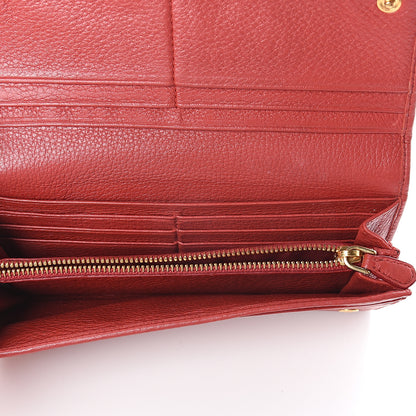 Prada Vitello Daino Continental Flap Wallet Fuoco 4 of 5
