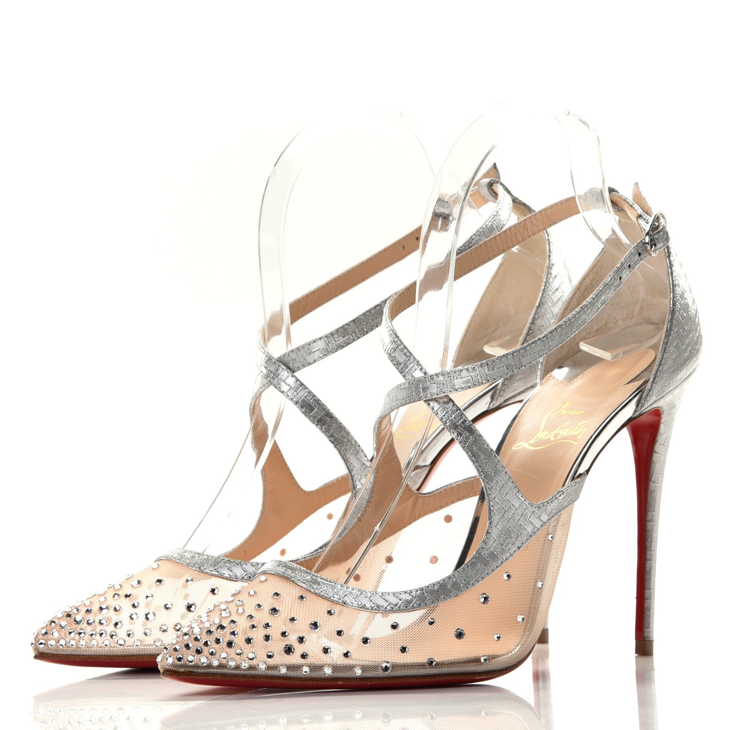Christian Louboutin Rette Twistissima Strass 100 Pumps 39 Crystal 3 of 7