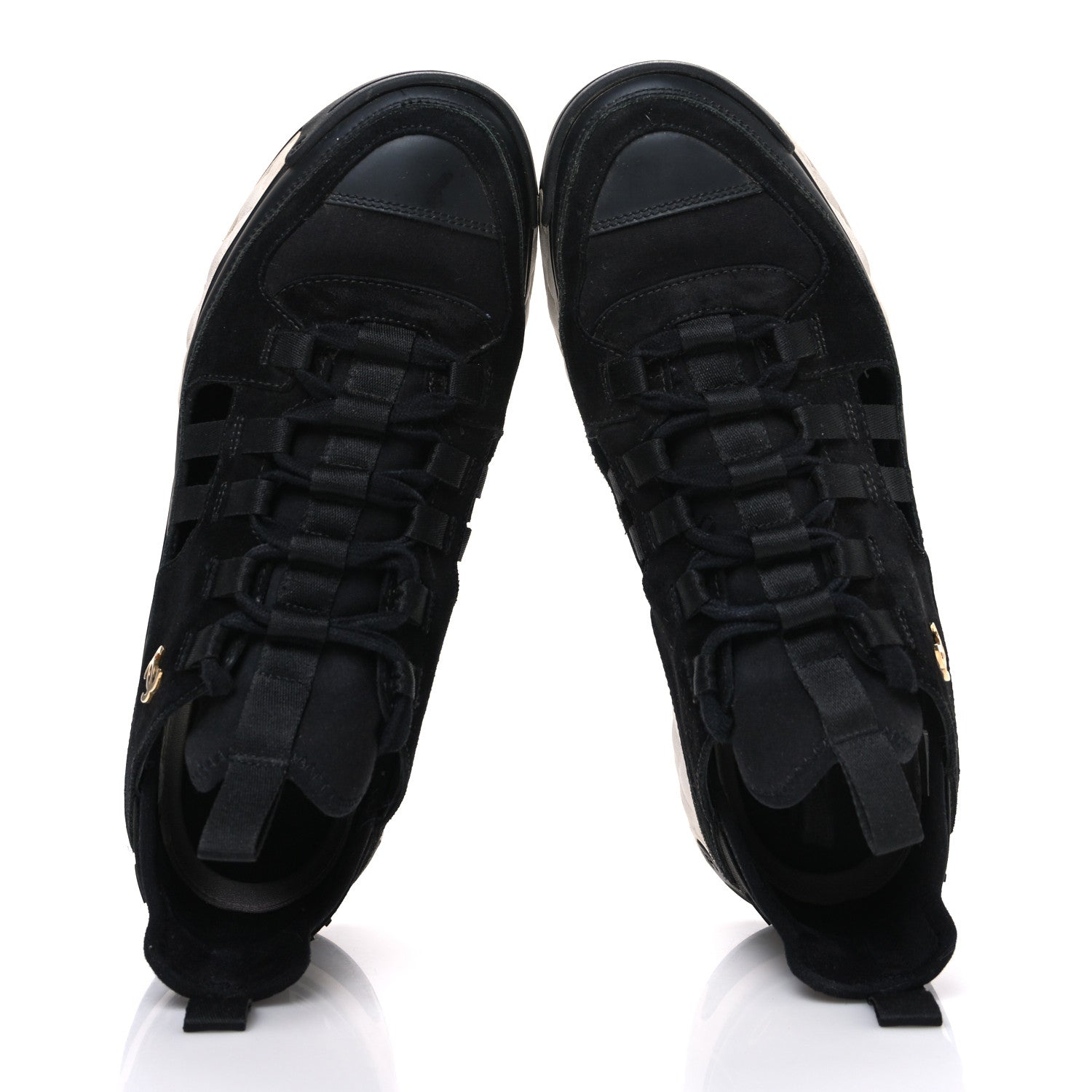 Chanel Fabric Calfskin Suede CC Sneakers 41 Black 1795042