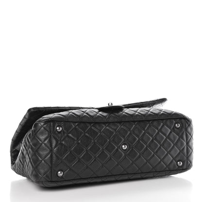 Chanel Calfskin Quilted XXL Travel Flap Bag Black 4 of 9