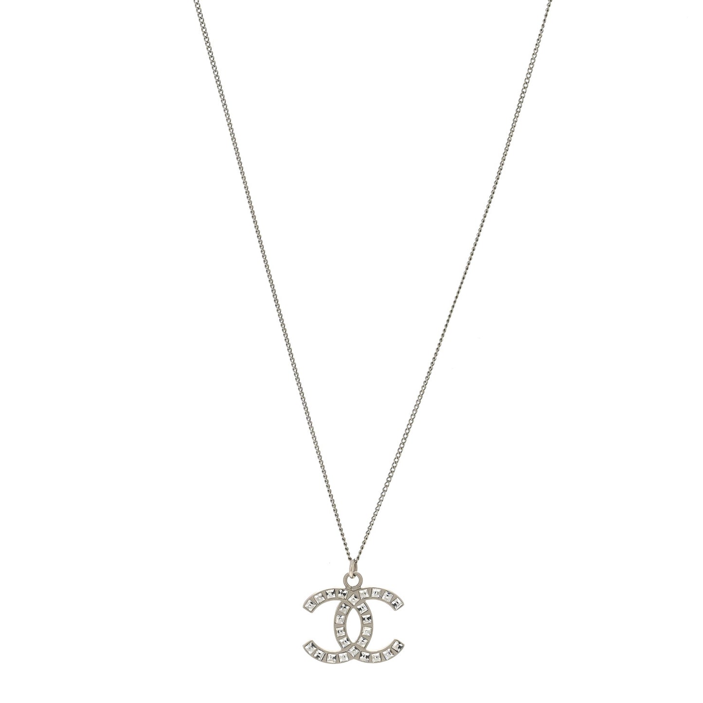 Crystal Timeless CC Necklace Silver