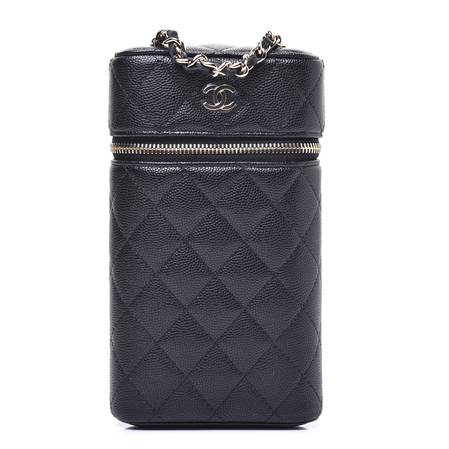Chanel Caviar Quilted Phone Holder With Chain Black 2 of 23