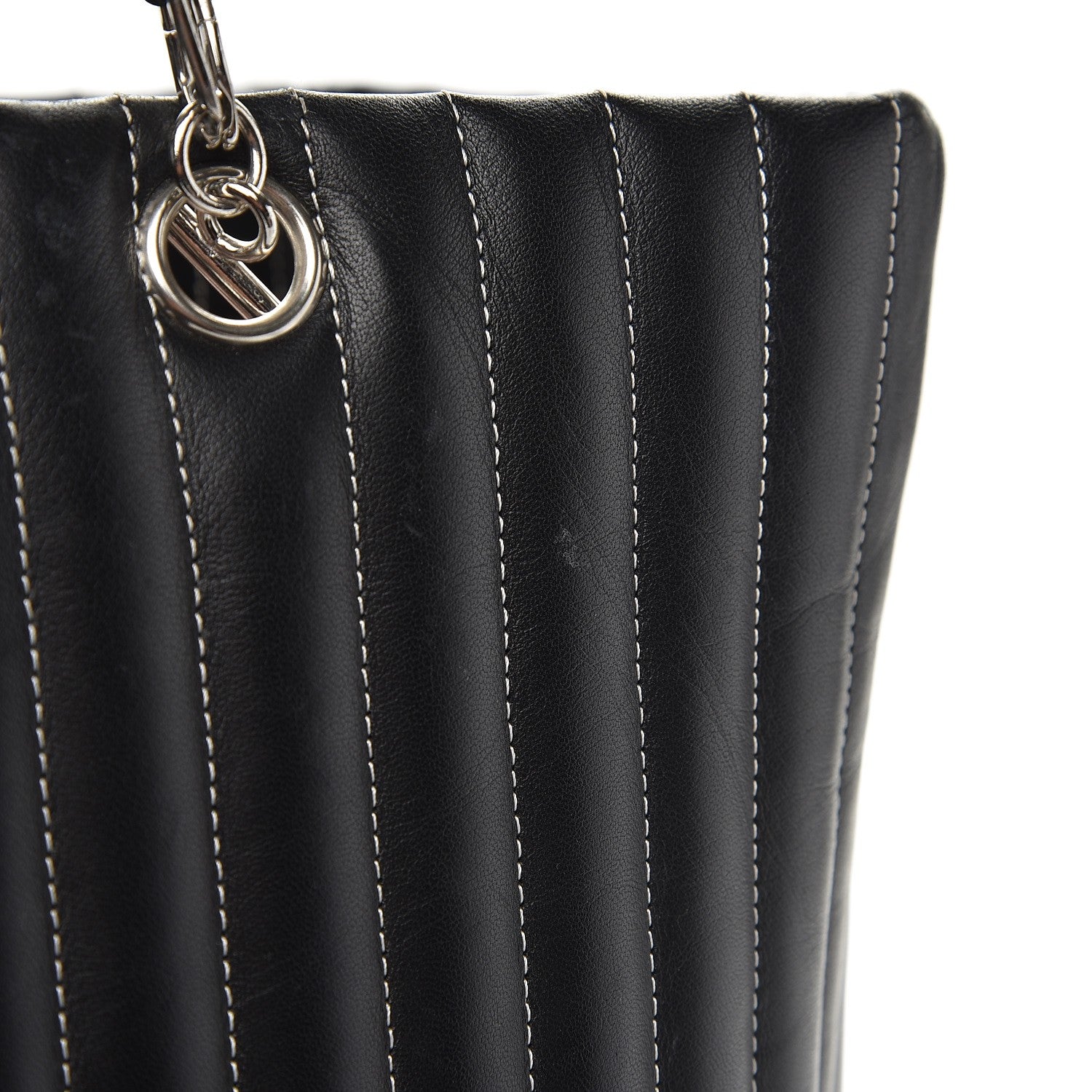 Chanel Lambskin Vertical Quilted Large Mademoiselle Tote Black 11 of 17