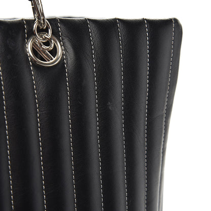 Chanel Lambskin Vertical Quilted Large Mademoiselle Tote Black 11 of 17