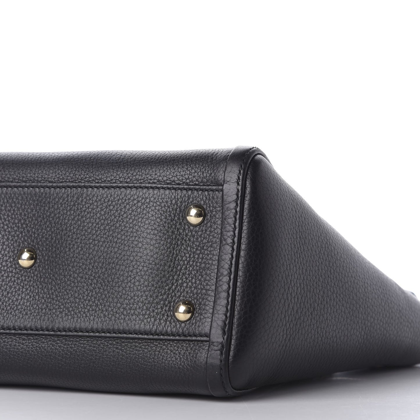 Pebbled Calfskin Small Soho Top Handle Bag Black