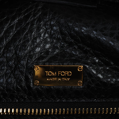Tom Ford Grained Calfskin Alix Padlock Zip Tote Black 7 of 7