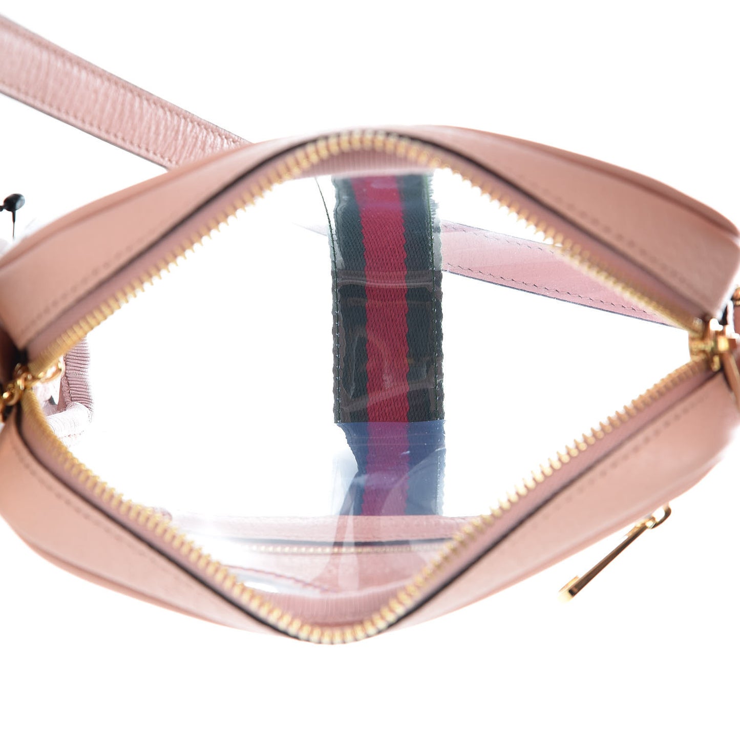 Vinyl Web Mini Ophidia Transparent Shoulder Bag Perfect Pink