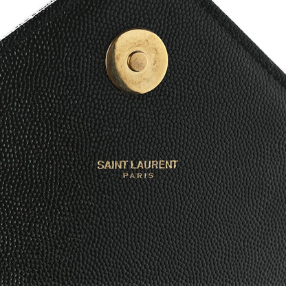 Saint Laurent Grain De Poudre Matelasse Chevron Large Monogram Satchel Black 6 of 13