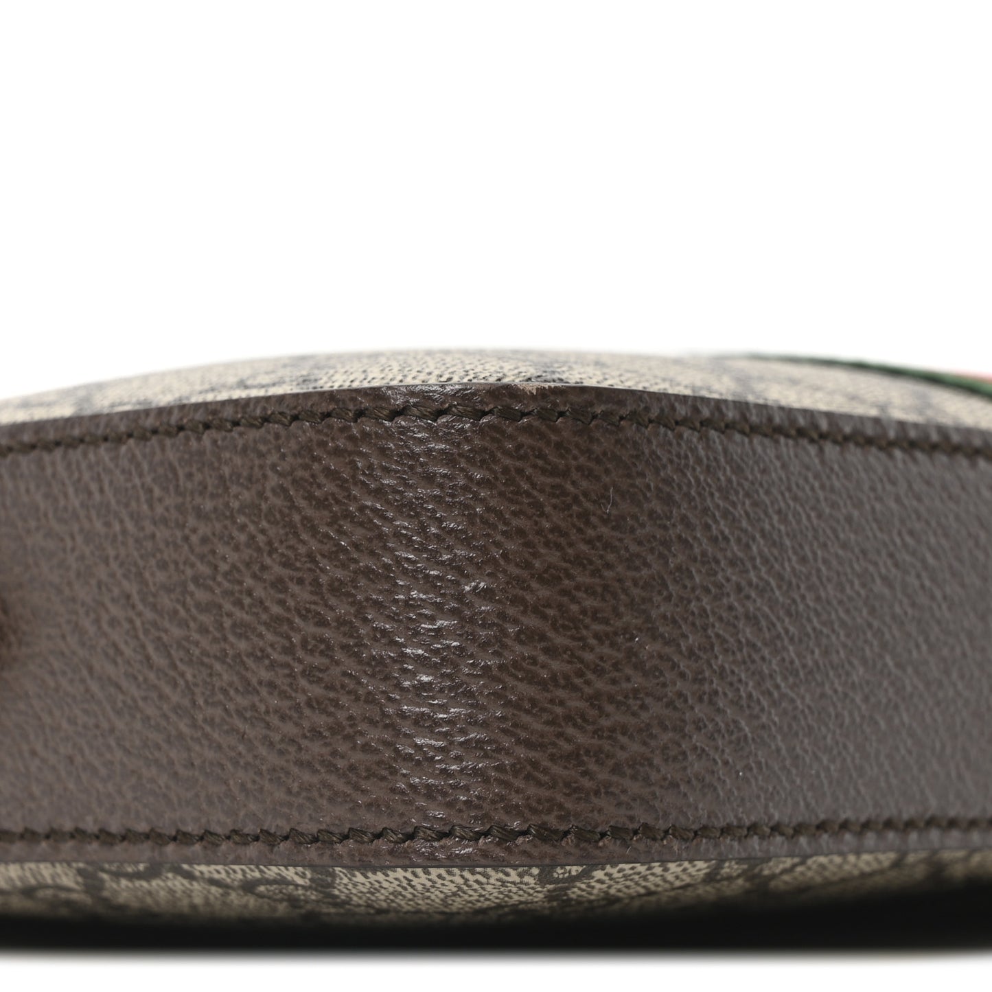 GG Supreme Monogram Textured Dollar Calfskin Web Ophidia Wristlet Shoulder Bag Beige Ebony New Acero