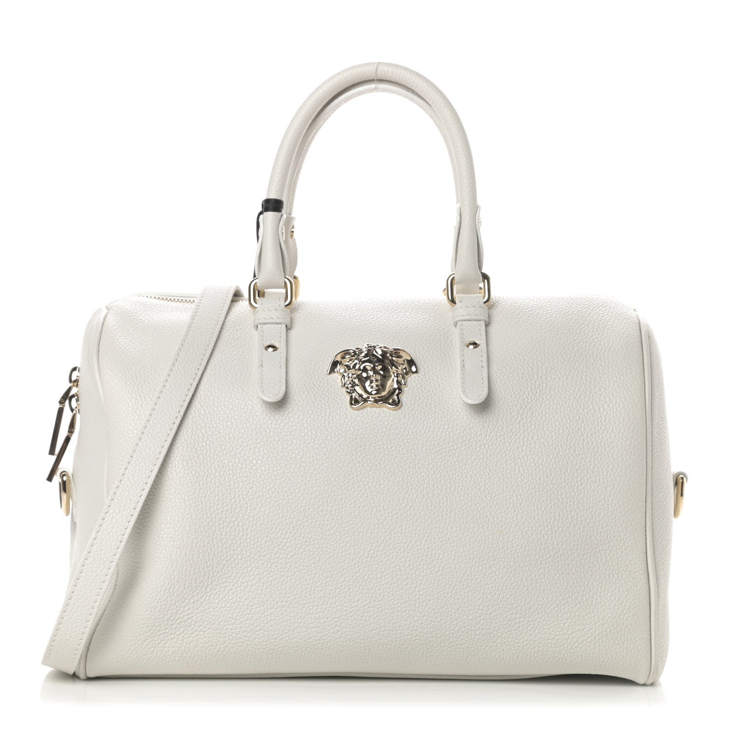 Versace Grained Calfskin Palazzo Bowler White 1 of 13
