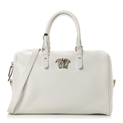 Versace Grained Calfskin Palazzo Bowler White 1 of 13