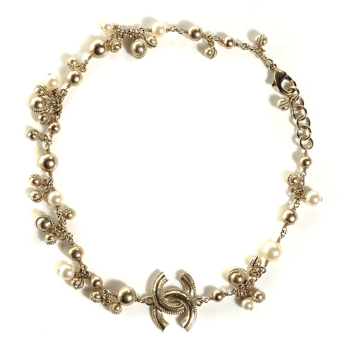 Pearl CC Short Necklace Gold
