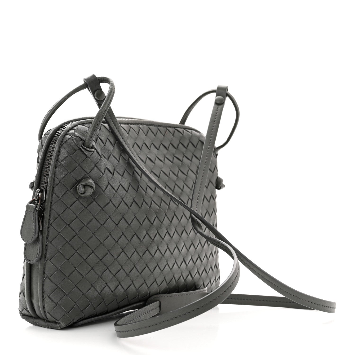 Bottega Veneta Nappa Intrecciato Nodini Crossbody Messenger New Light Grey 4 of 11