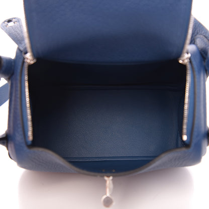 Hermes Taurillon Clemence Mini Lindy 20 Deep Bleu 4 of 9