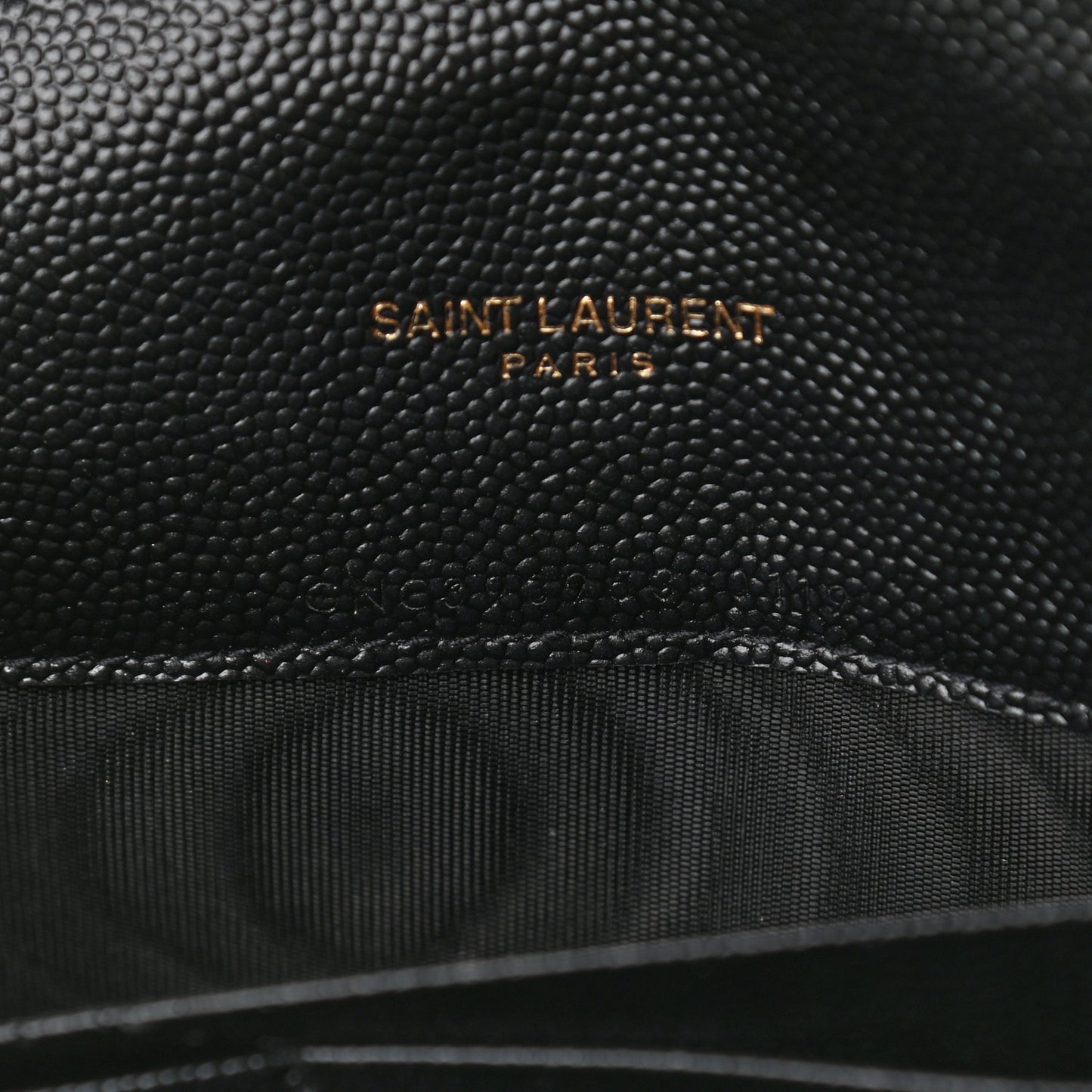 Grain De Poudre Matelasse Chevron Monogram Envelope Chain Wallet Black