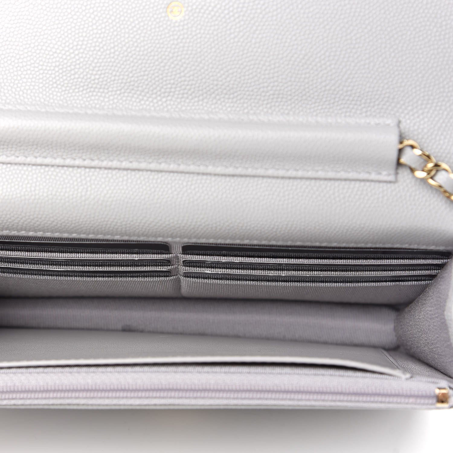 Chanel Caviar Quilted Wallet On Chain WOC Grey 5 of 10