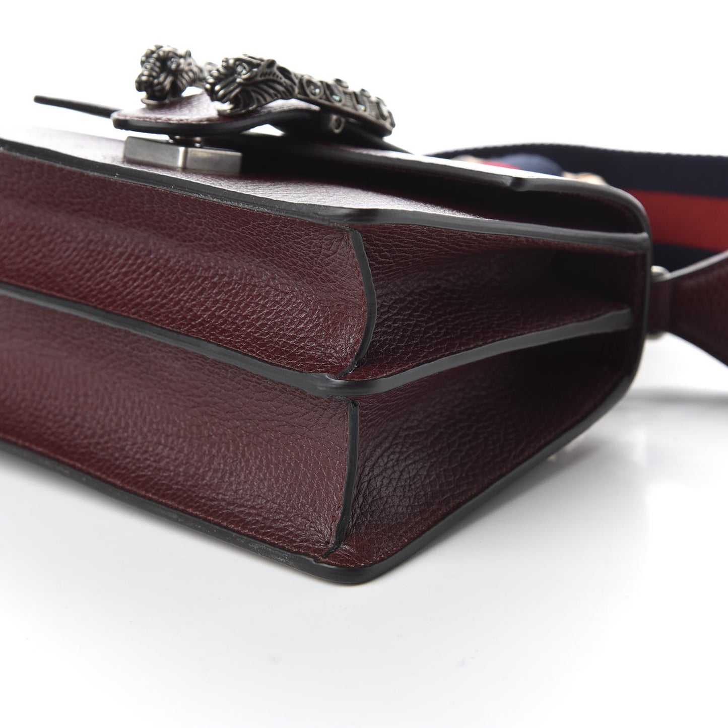 Dollar Calfskin Crystal Web Mini Dionysus Bamboo Top Handle Bag Vintage Bordeaux Black Diamond