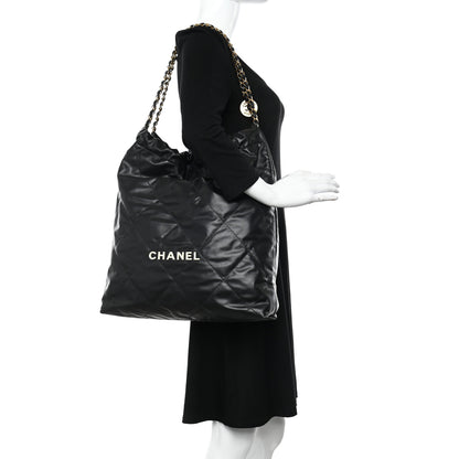 Chanel Calfskin Quilted Large Chanel 22 Black 2 of 11