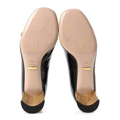 Gucci Vernice Crystal Pearl Embellished Mary Jane Pumps 35.5 Black 6 of 10