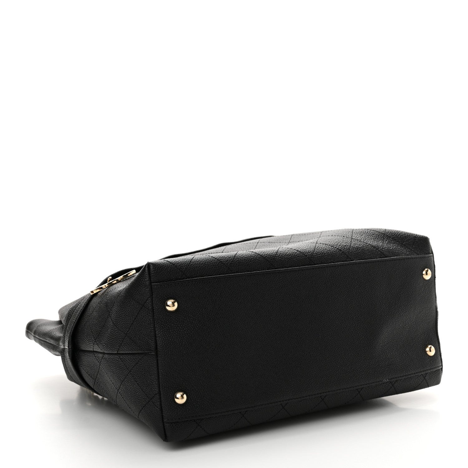 Chanel Crumpled Grained Calfskin Zip and Carry Shopping Tote Black 4 of 11
