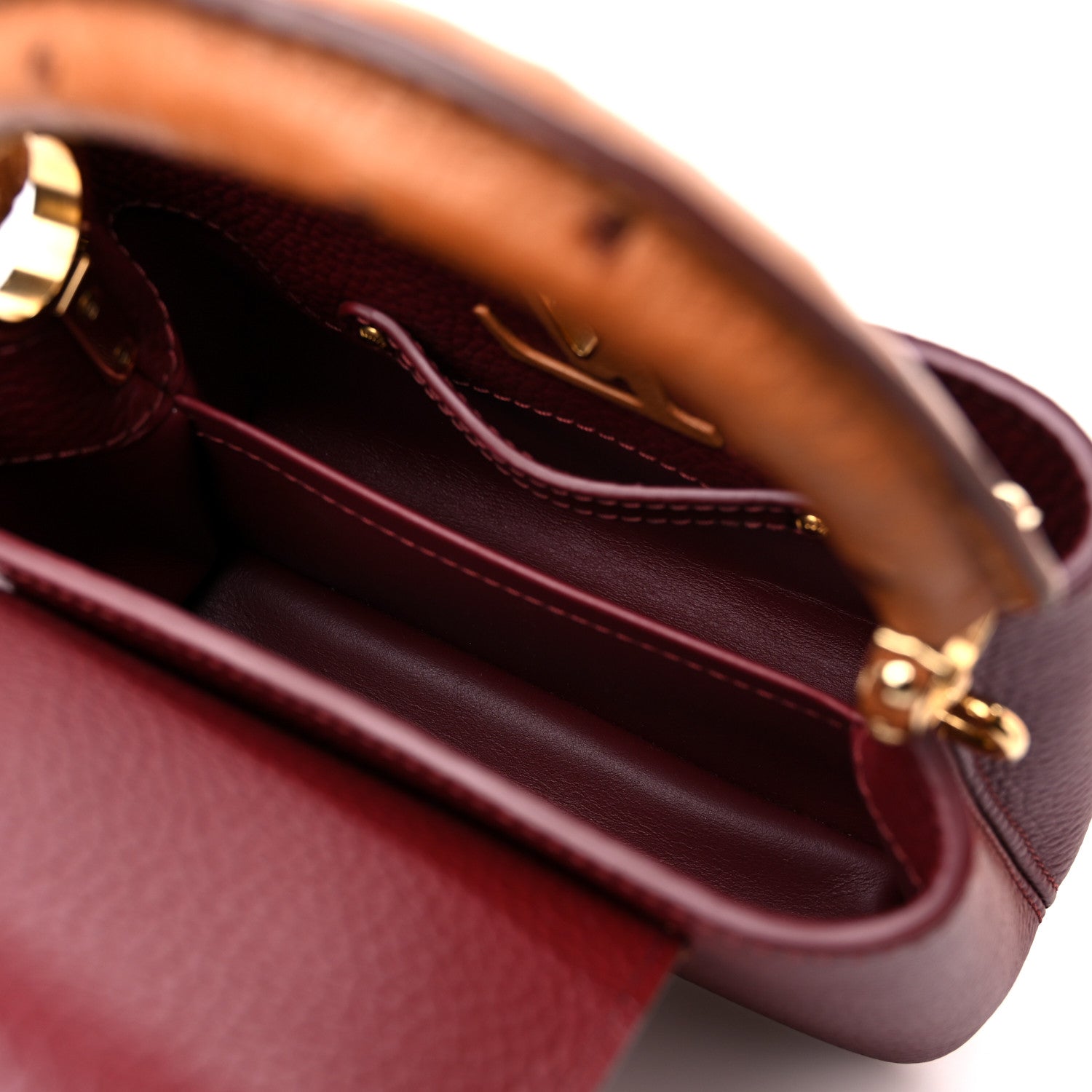 Louis Vuitton Taurillon Ostrich Mini Capucines Griotte Red Honey 5 of 9