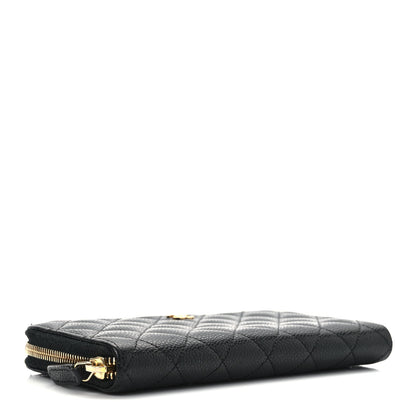 Chanel Caviar Quilted Large Gusset Zip Around Wallet Black 4 of 10