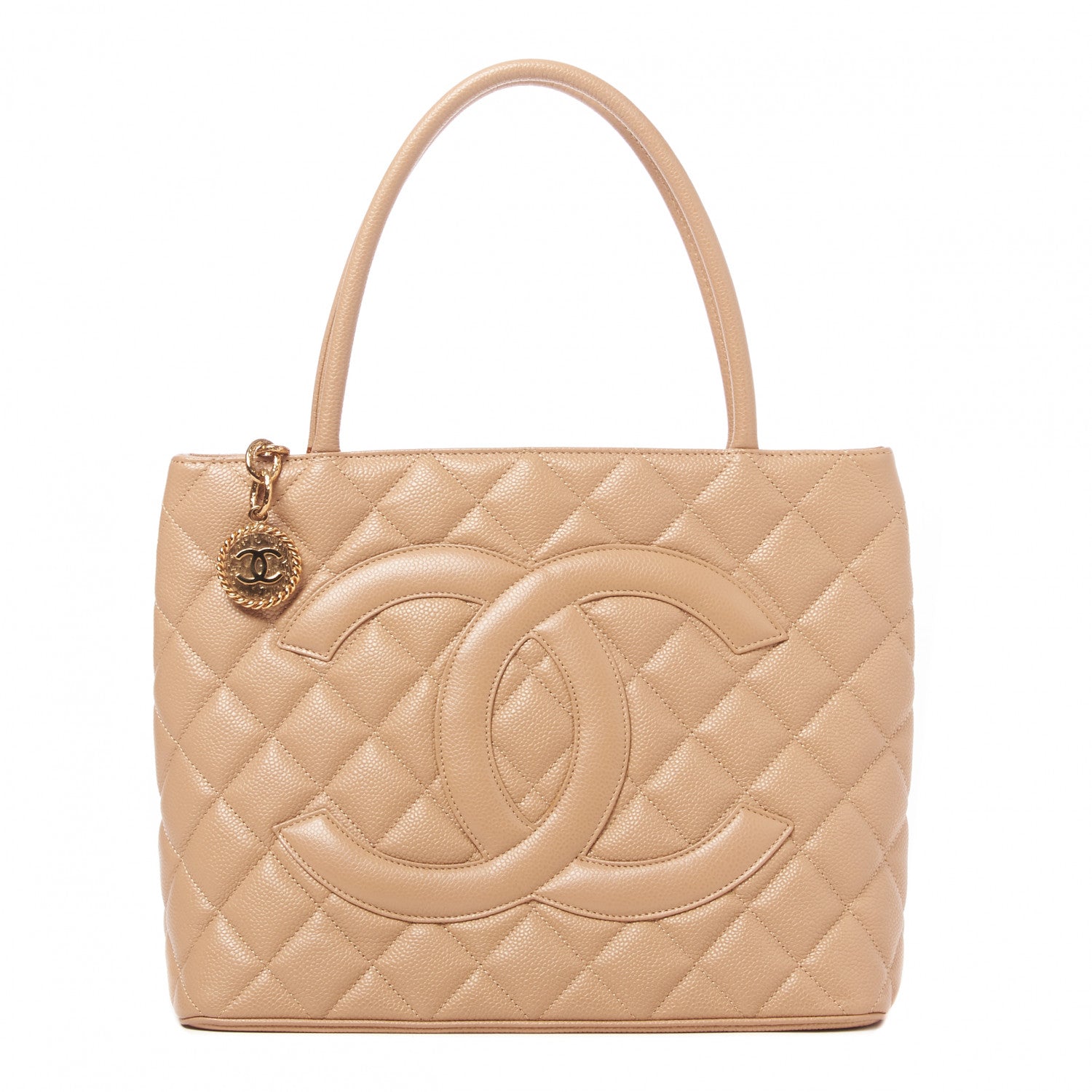 Chanel Caviar Quilted Medallion Tote Beige 1 of 9