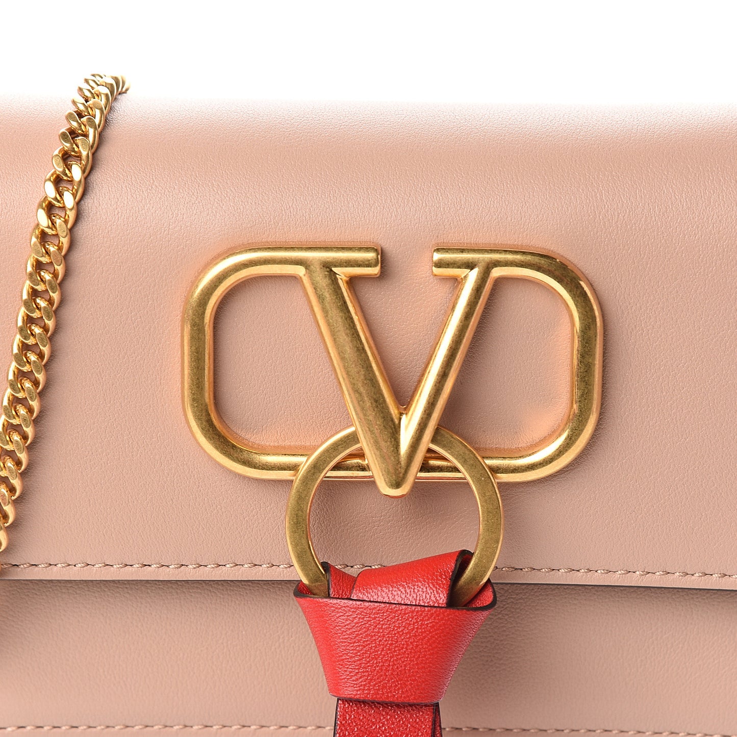 Smooth Calfskin Mini VRing Crossbody Bag Rose Cannelle