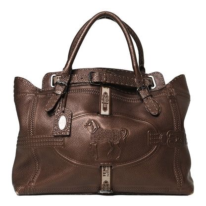 Fendi Calfskin Romano Selleria Large Villa Borghese Tote Bronze 1 of 14