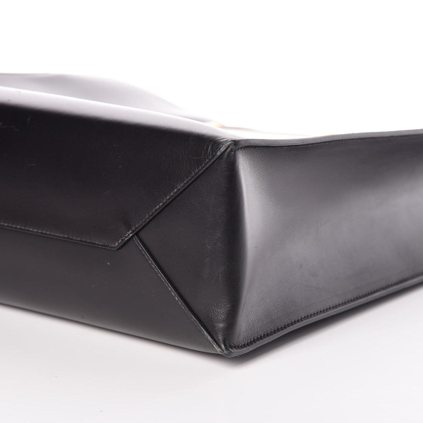 Soft Calfskin Medium Cable Shopper Tote Black