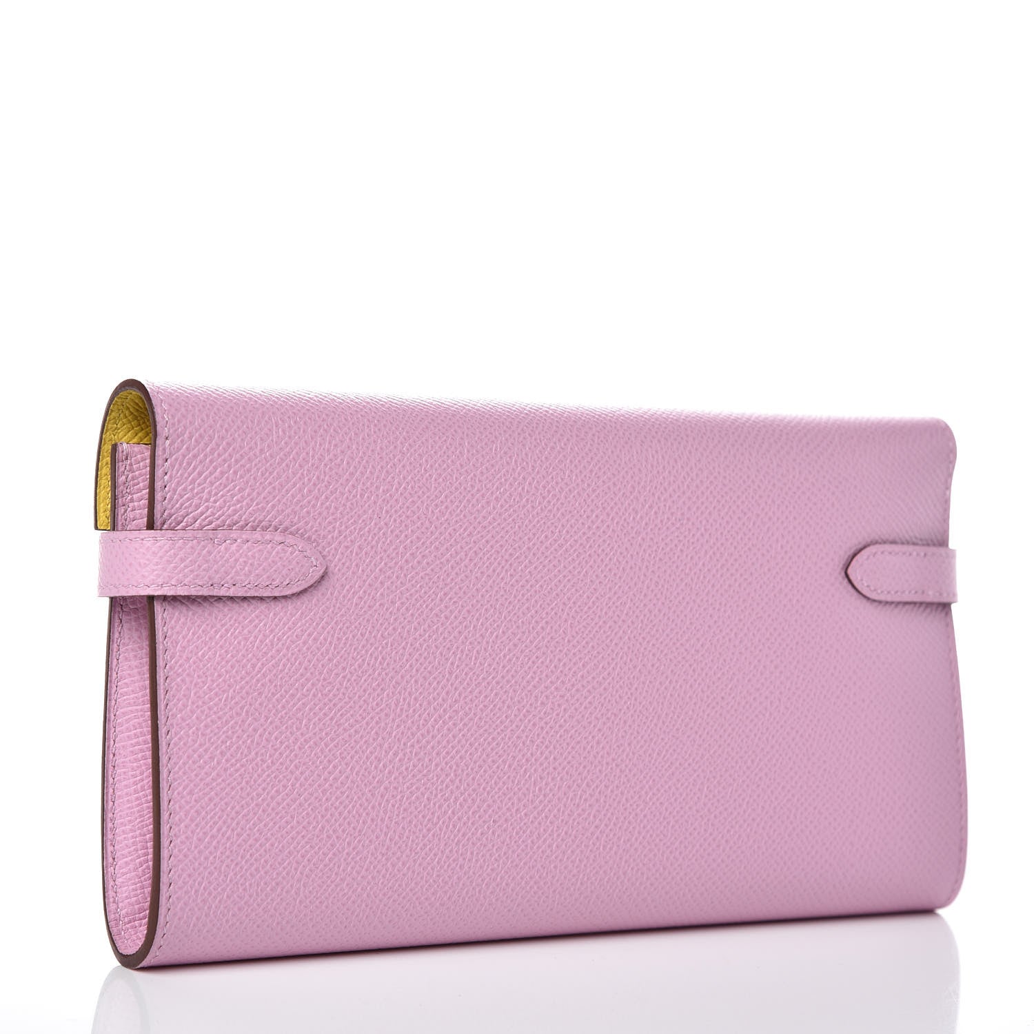 Hermes Epsom Verso Kelly Longue Wallet Mauve Sylvestre Jaune de Naples 3 of 19