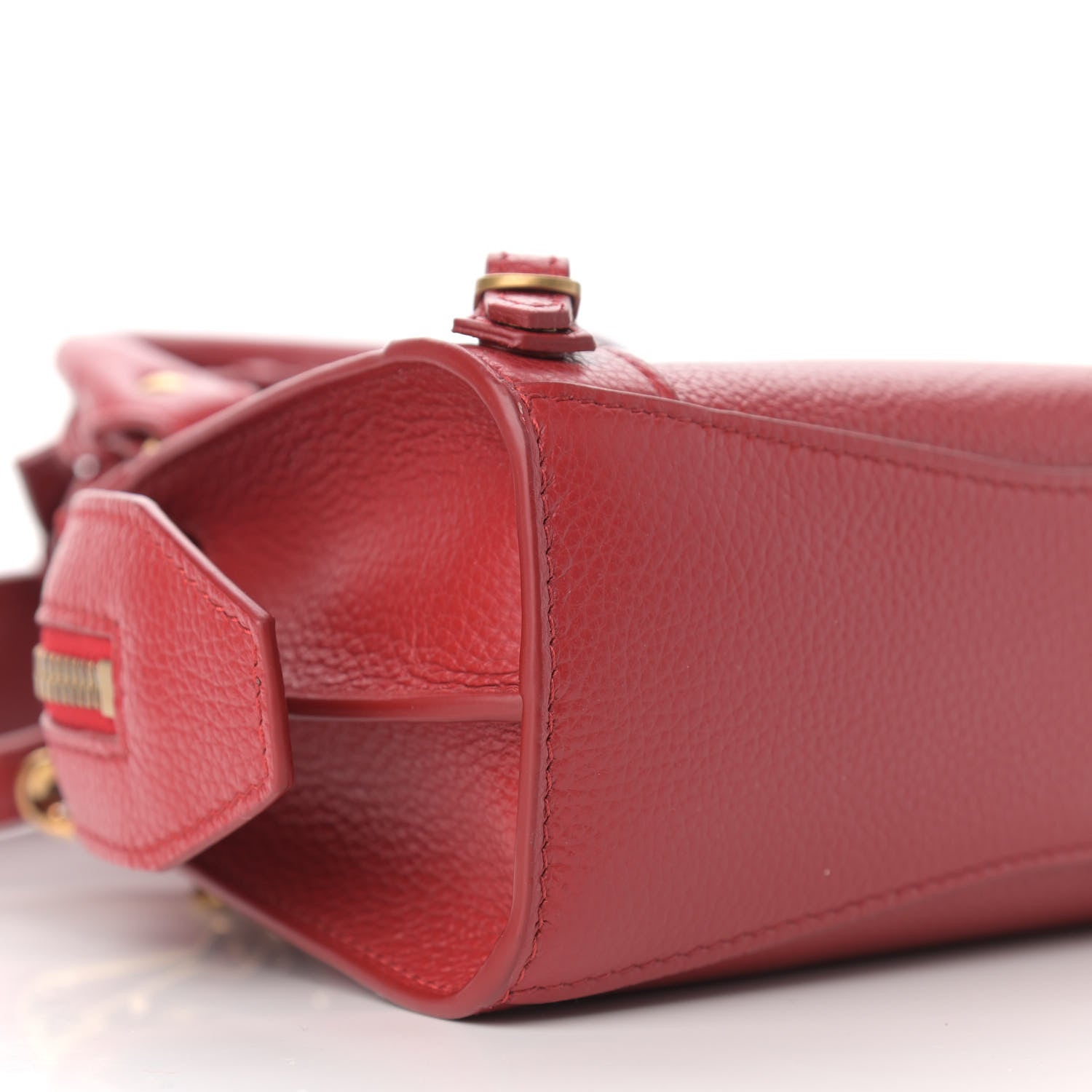 Balenciaga Grained Calfskin Neo Classic Gold Hardware Nano City Crossbody Medium Red 8 of 10