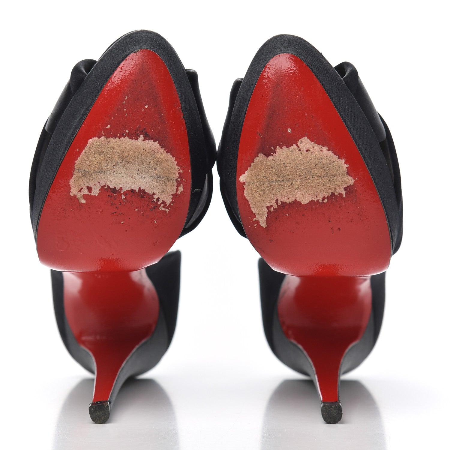 Christian Louboutin Satin Volpi Peep Toe 150 Platform Sandals 35 Black 5 of 15