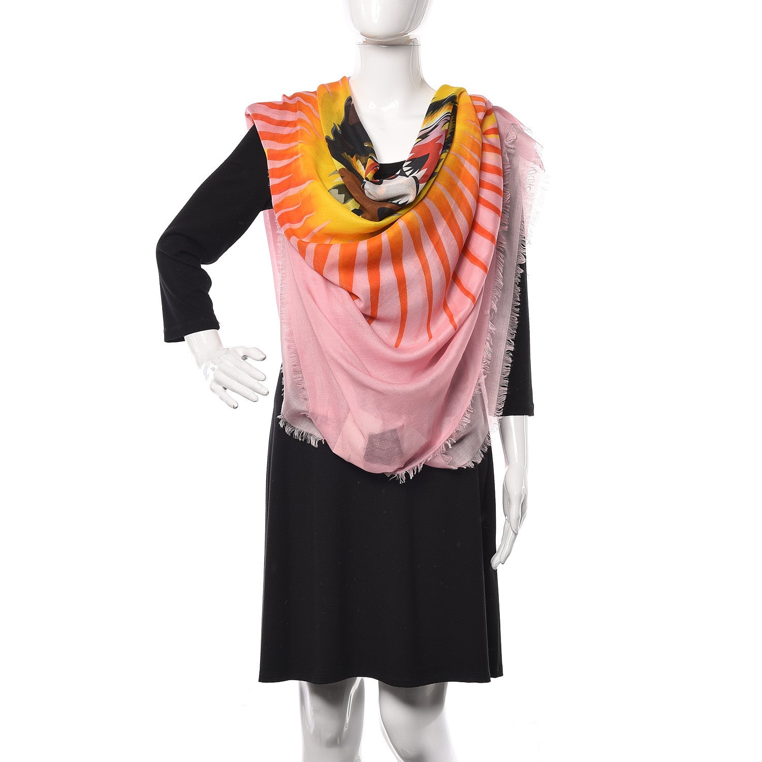 Gucci Modal Silk Black Sun Shawl Roseate Grey 2 of 6
