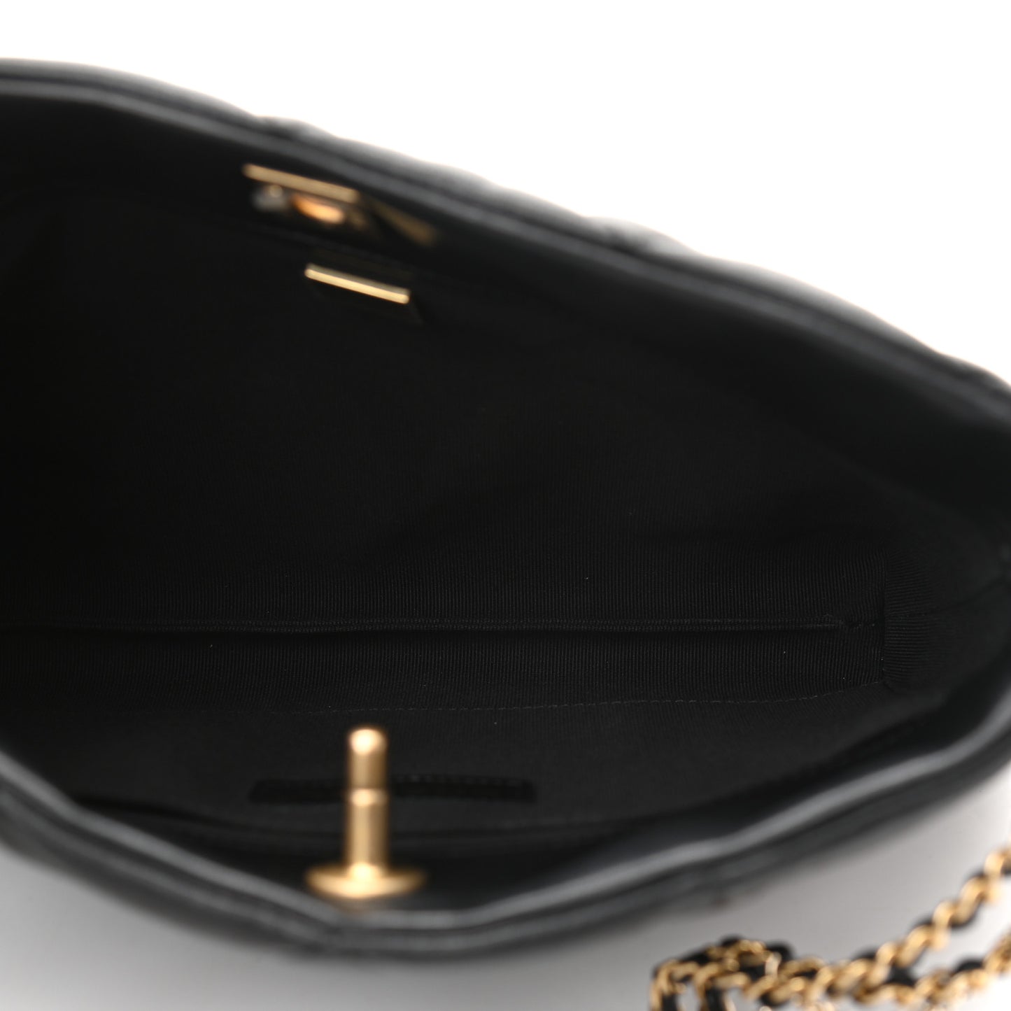 Lambskin Quilted Crush on Chains Hobo Black