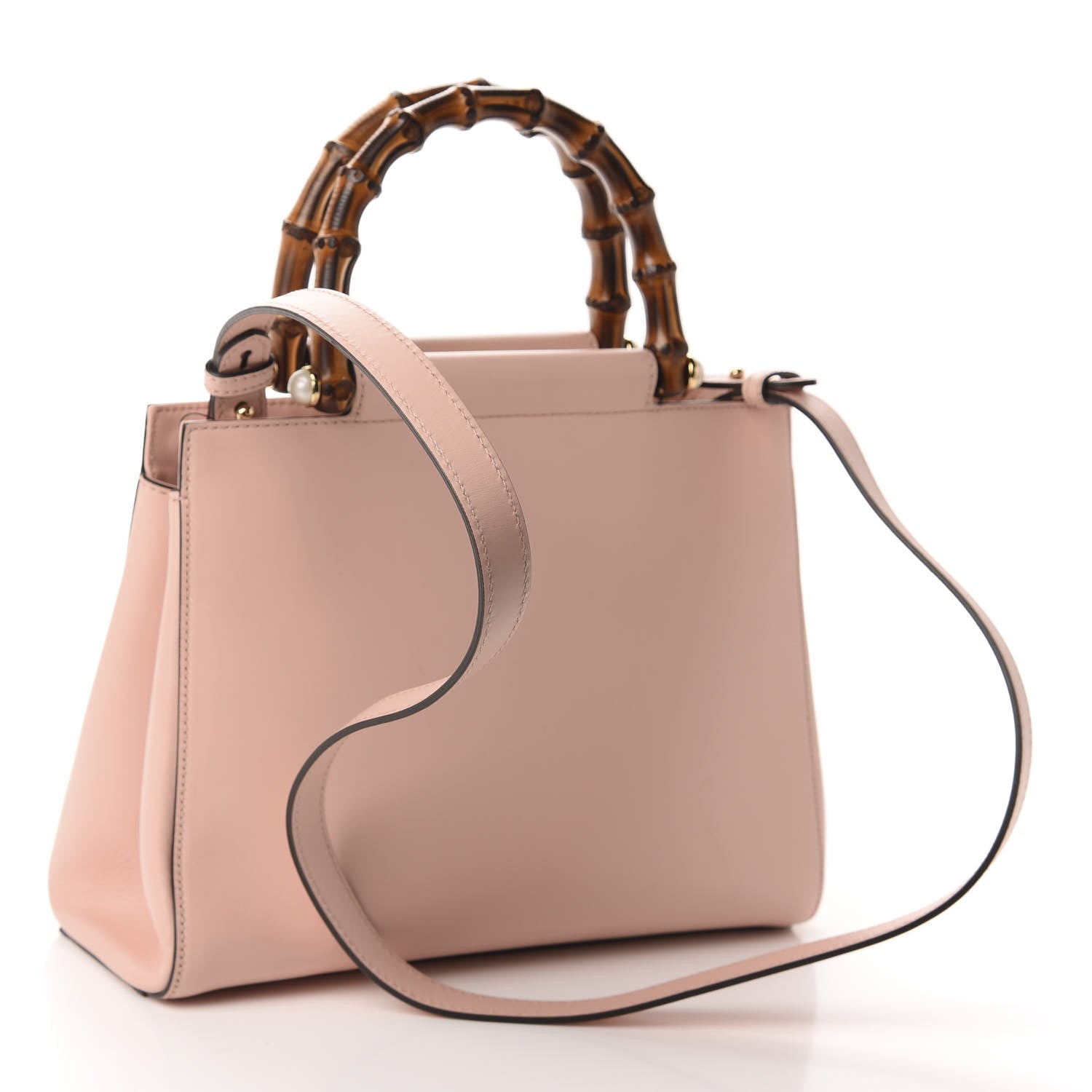 Gucci Nappa Bamboo Small Nymphaea Top Handle Bag Perfect Pink 3 of 12