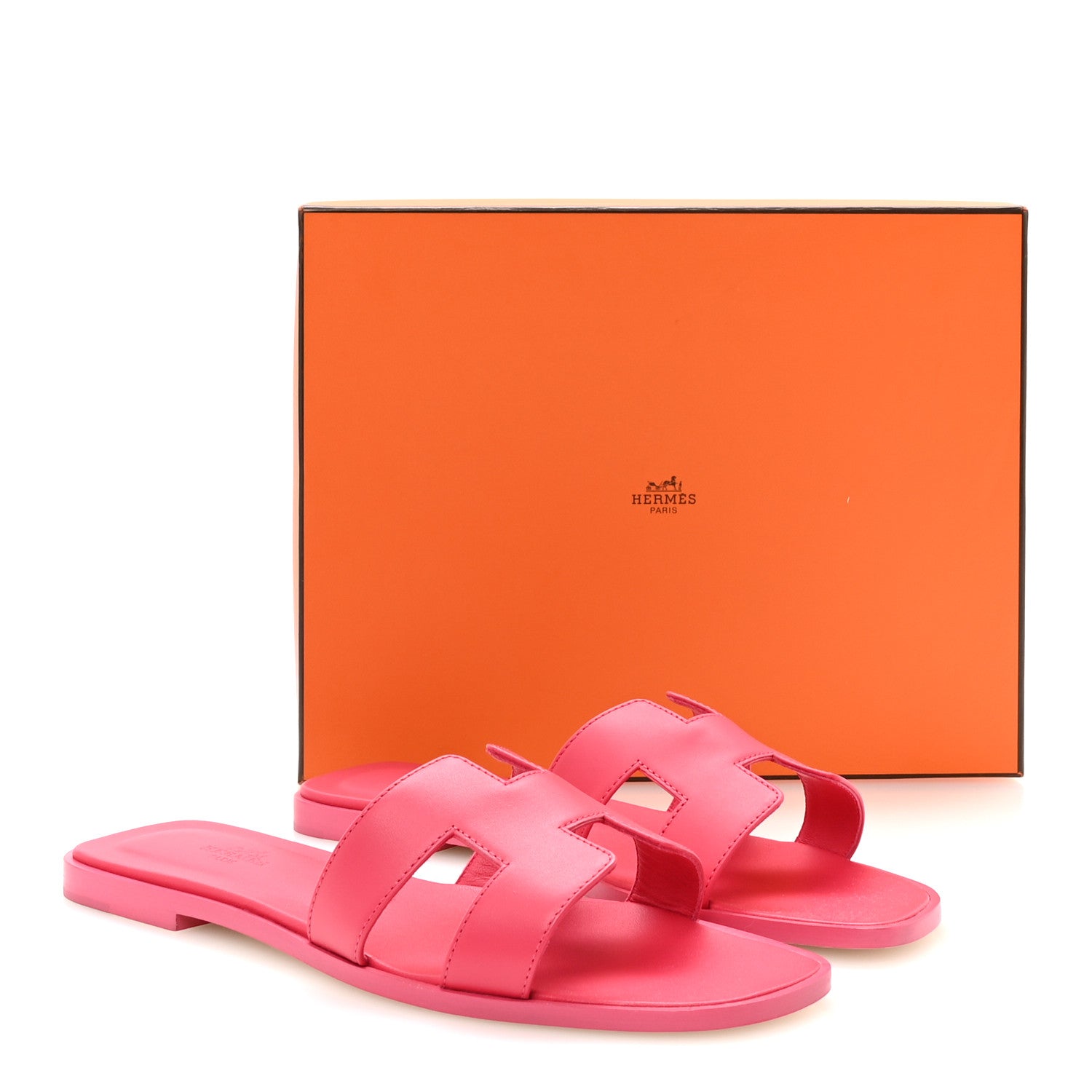 Hermes Box Calfskin Oran Sandals 40 Rose Vinicunca 9 of 9