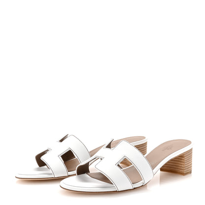 Hermes Calfskin Oasis Sandals 37 White 4 of 10