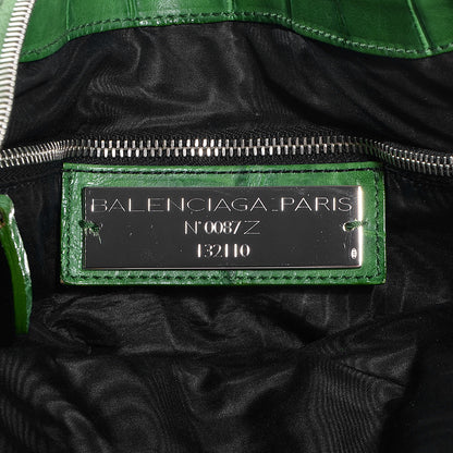 Balenciaga Crocodile Work Bag Green 9 of 12