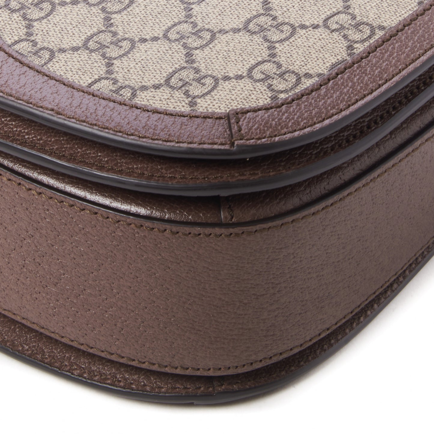 GG Supreme Monogram Web Small Ophidia Flap Messenger Bag Brown