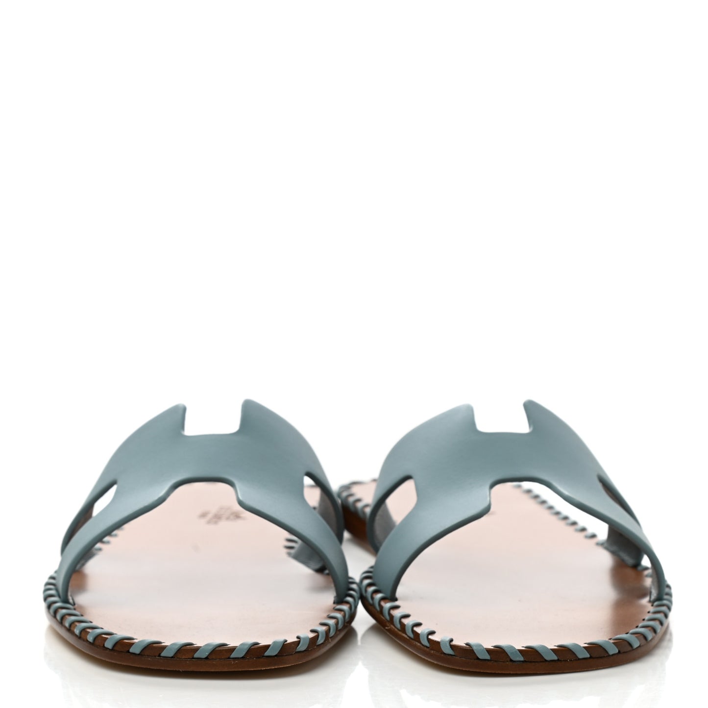 Box Calfskin Braided Oran Sandals 38 Vert D'Eau