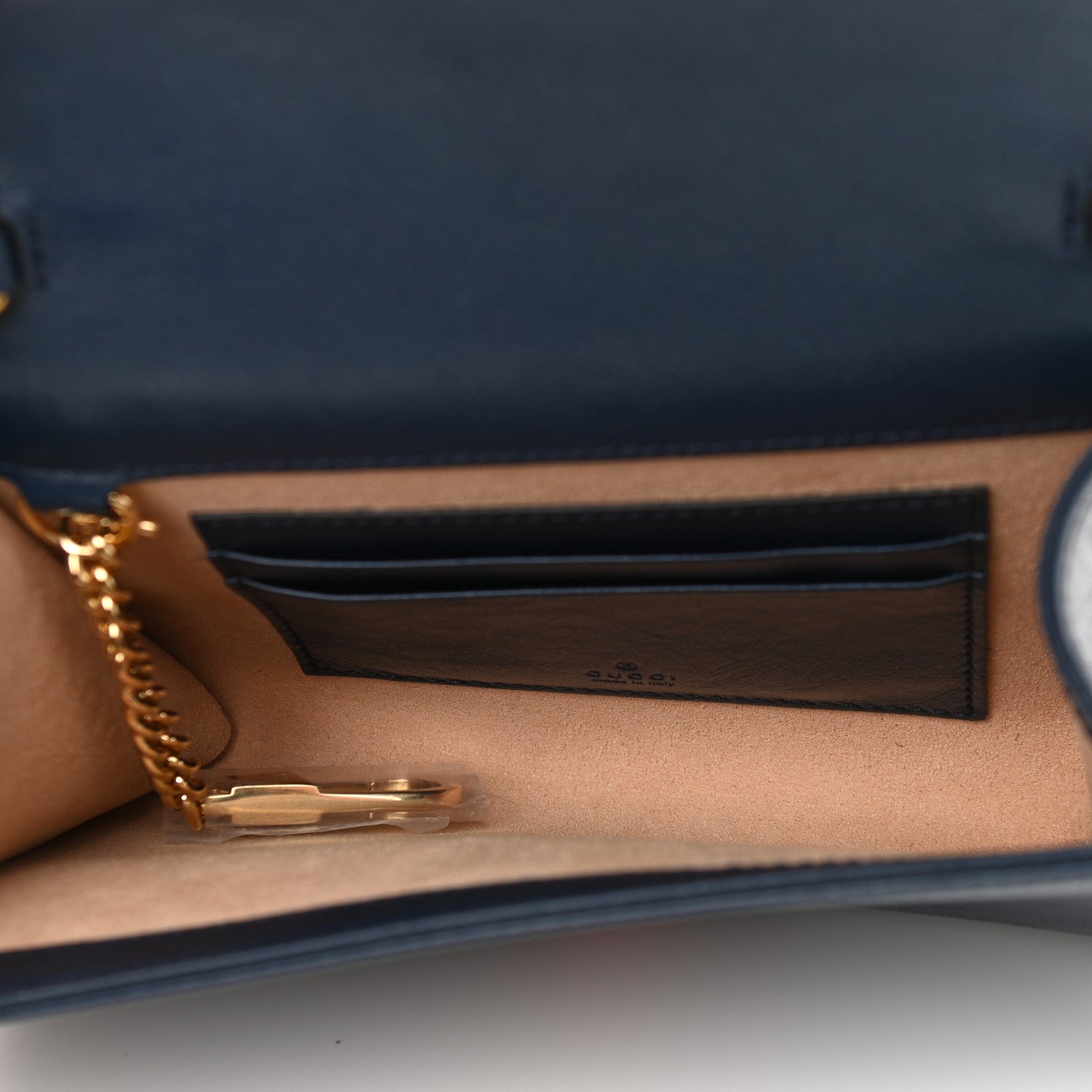 Gucci Textured Calfskin Web Mini Rajah Slim Flap Shoulder Bag Blue 5 of 11