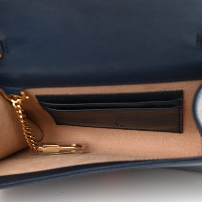 Gucci Textured Calfskin Web Mini Rajah Slim Flap Shoulder Bag Blue 5 of 11