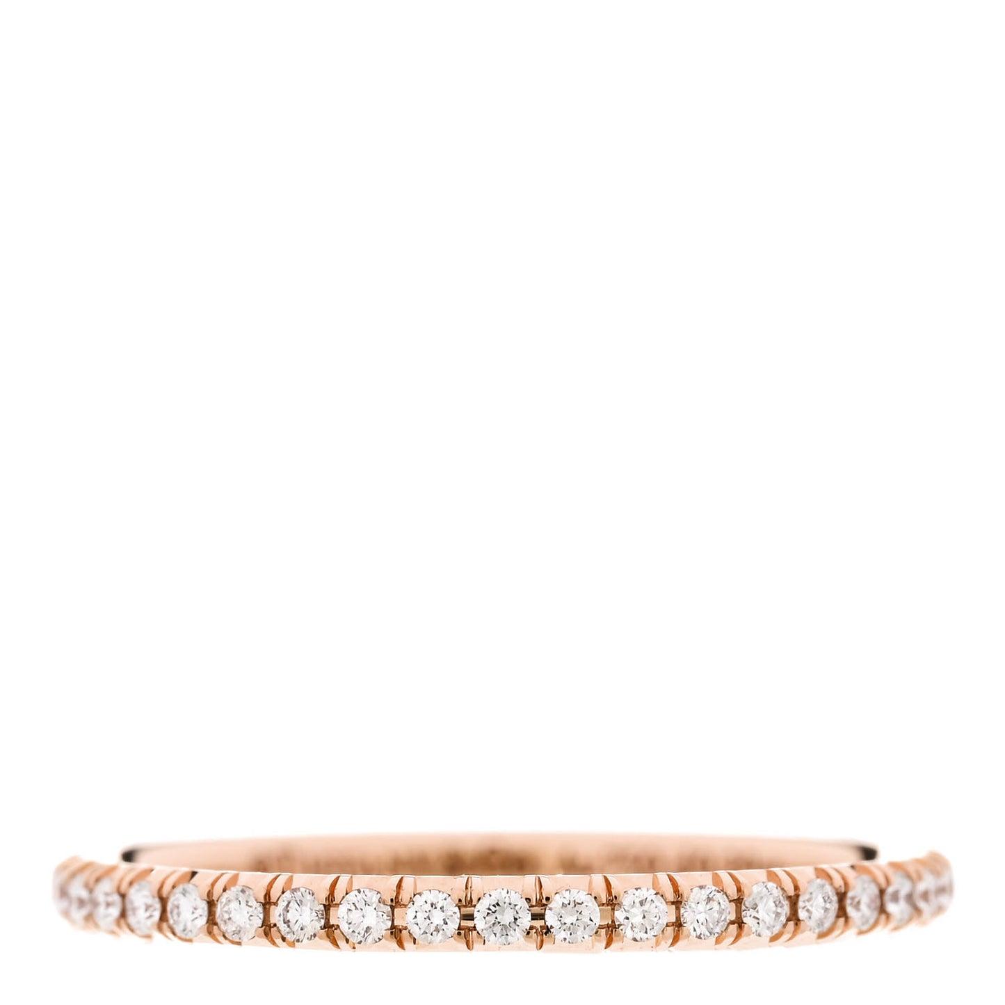 18K Rose Gold Diamond Metro Band Ring 50 5.5