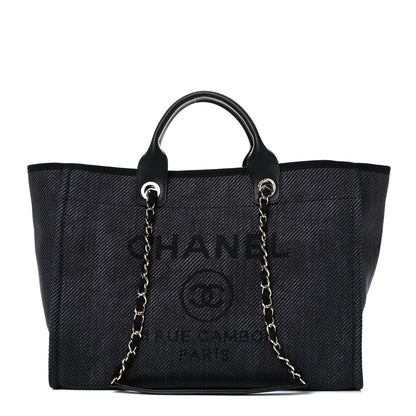Chanel Canvas Medium Deauville Tote Black 1 of 11