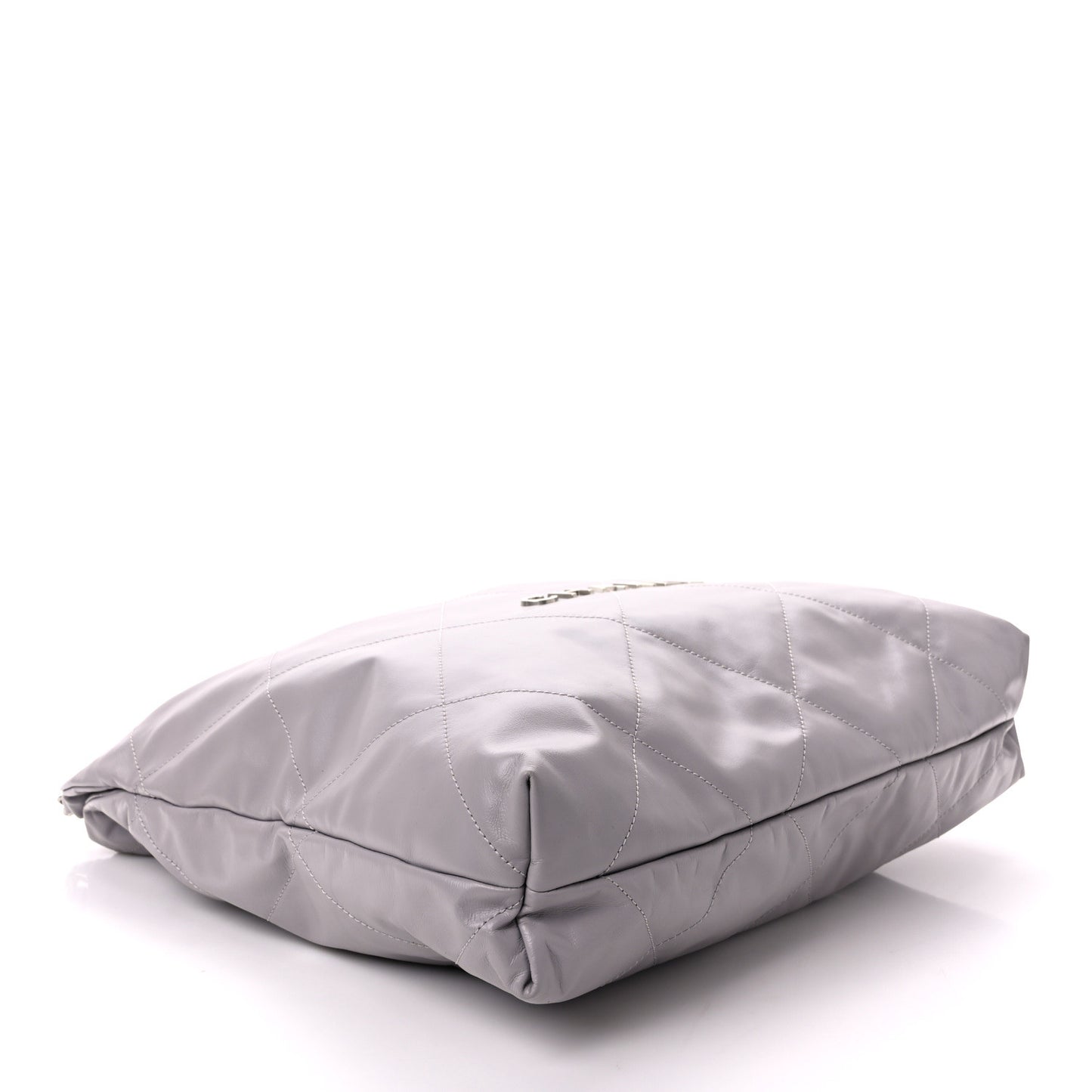 Shiny Calfskin Quilted Chanel 22 Light Grey